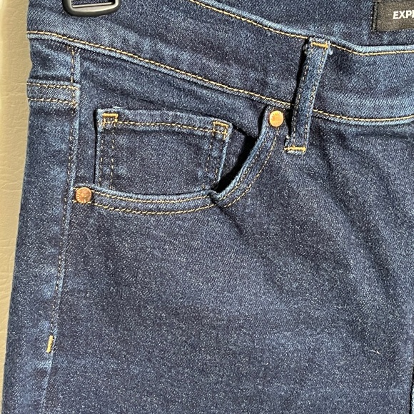 Express Dark Blue Wide Leg High Rise Jeans 8R - Picture 4 of 13